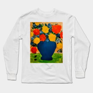 Some abstract bright orange and yellow flowers Long Sleeve T-Shirt